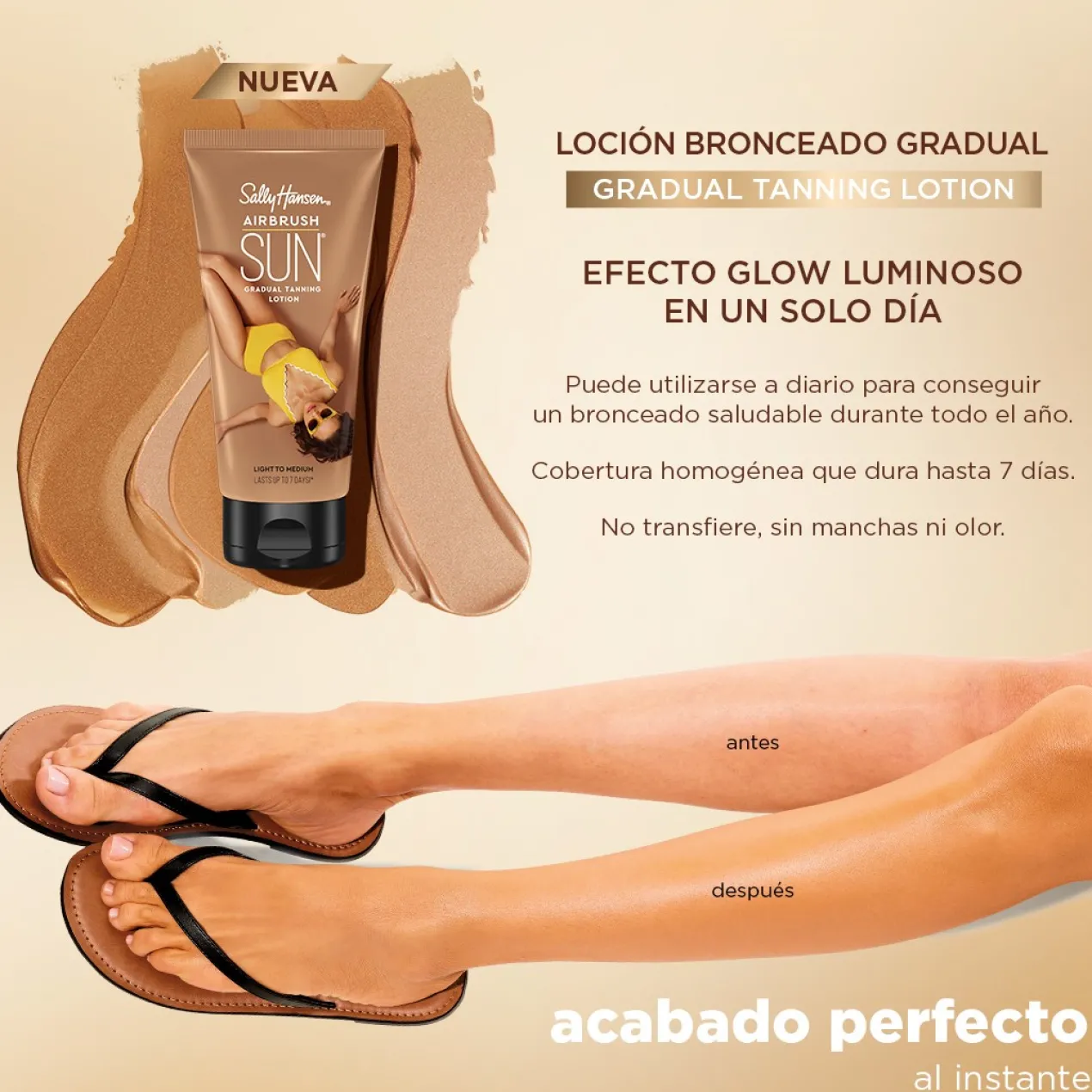 Airbrush Legs Lotion Autobronzante Sun Gradual Tanning Lotion