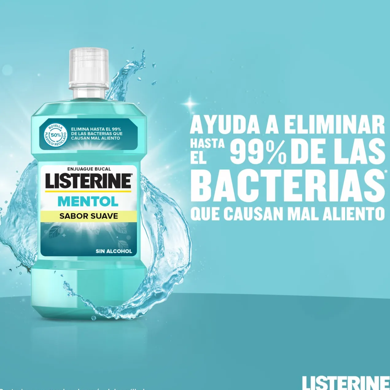 Bain de Bouche Menthol Goût Doux Zéro Alcool