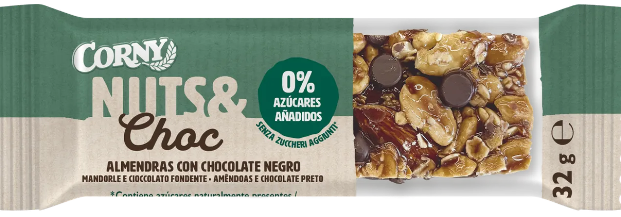 Barre Nuts & Choc Amandes, Cacahuètes et Chocolat Noir