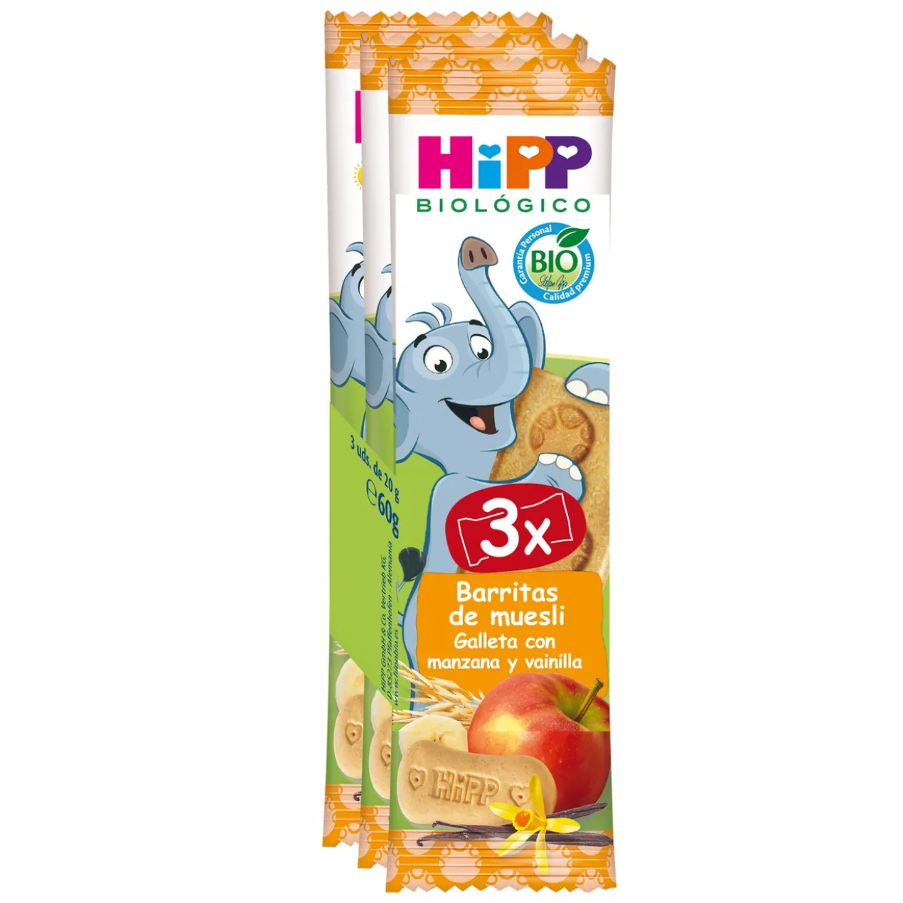 Barres de Muesli Biscuit Pomme et Vanille +12 mois