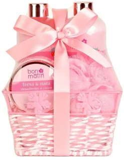 Bon Matin Panier de Bain Parfum Fraise et Crème