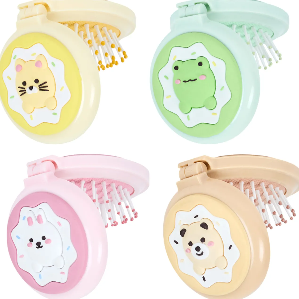 Brosse de Poche avec Miroir Kawaii