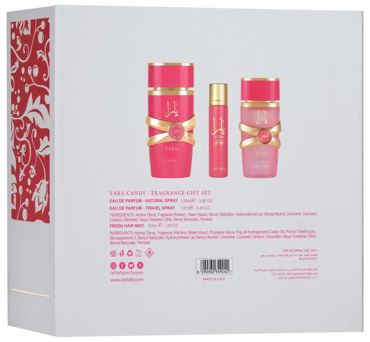 Coffret Cadeau Yara Candy Eau de Parfum