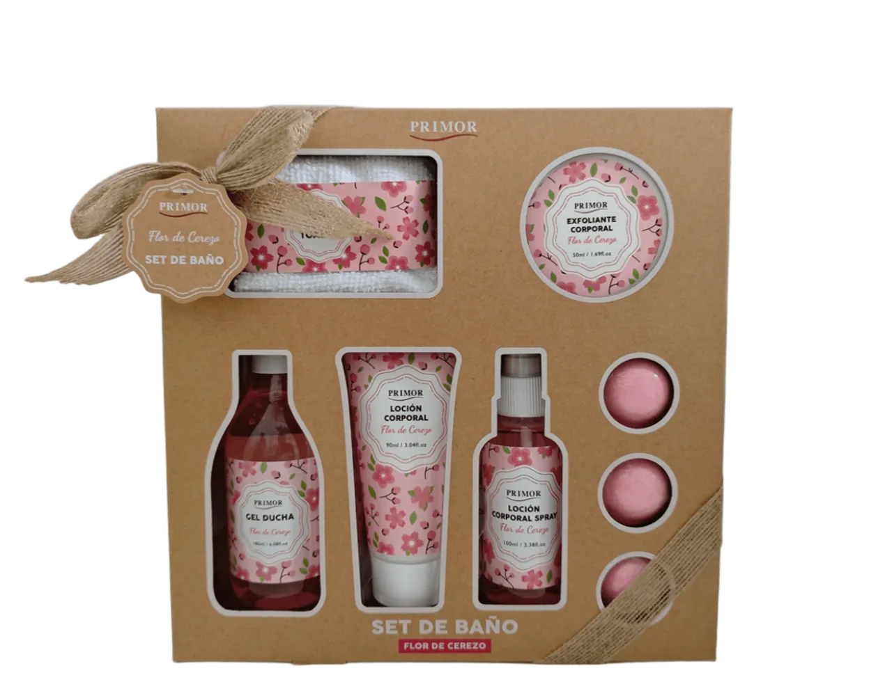 Coffret de bain 8 pièces Fleur de Cerisier