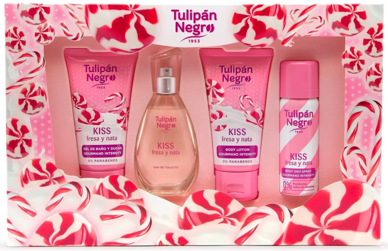 Coffret Kiss Tulipán Negro Fraise et Crème