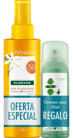 Coffret Spray Solaire SPF 50 + Shampoing Sec Ortie