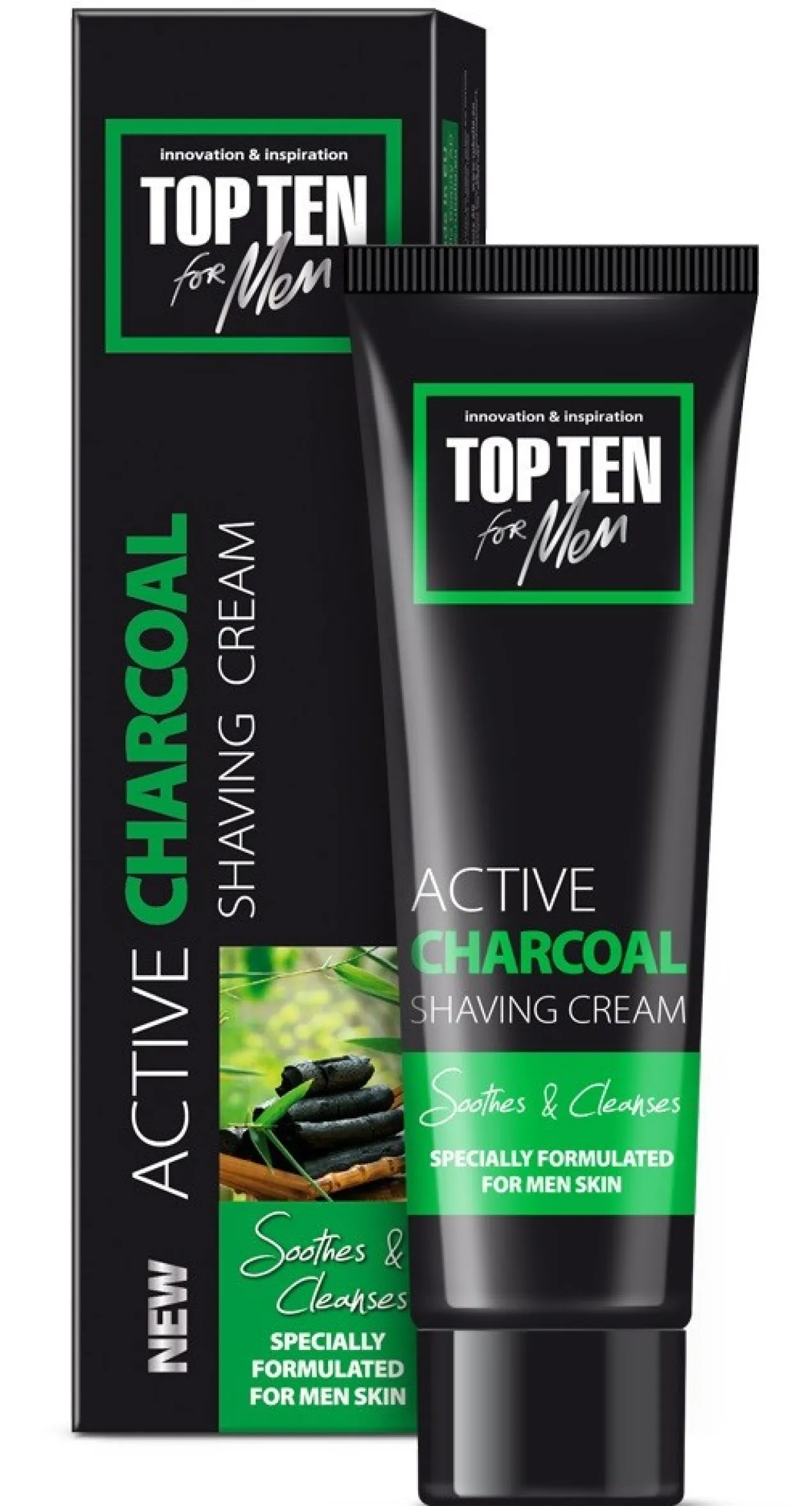 Crème à Raser au Charbon Actif