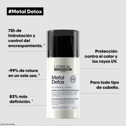 Crème sans rinçage Metal Detox – Tous types de cheveux – Protection thermique, anti-casse et force