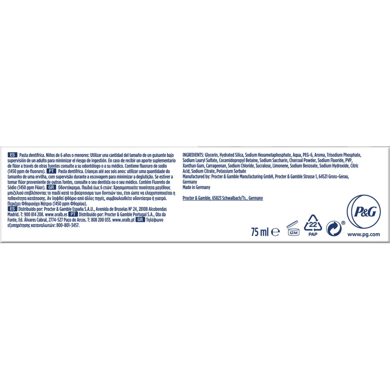 Dentifrice 3D White Advanced Luxe Charcoal