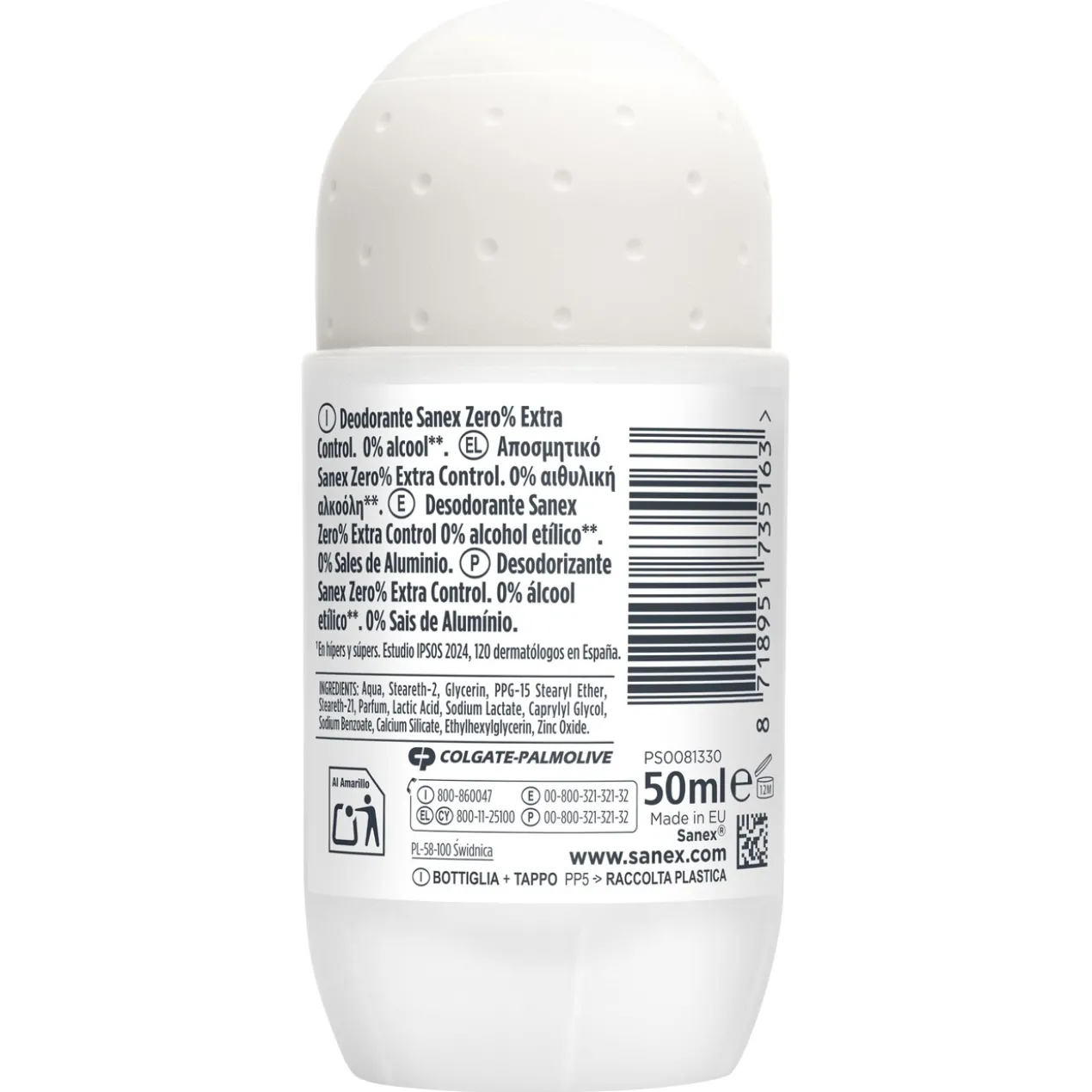 Déodorant Roll-On Zero % Extra Control Protection 48h