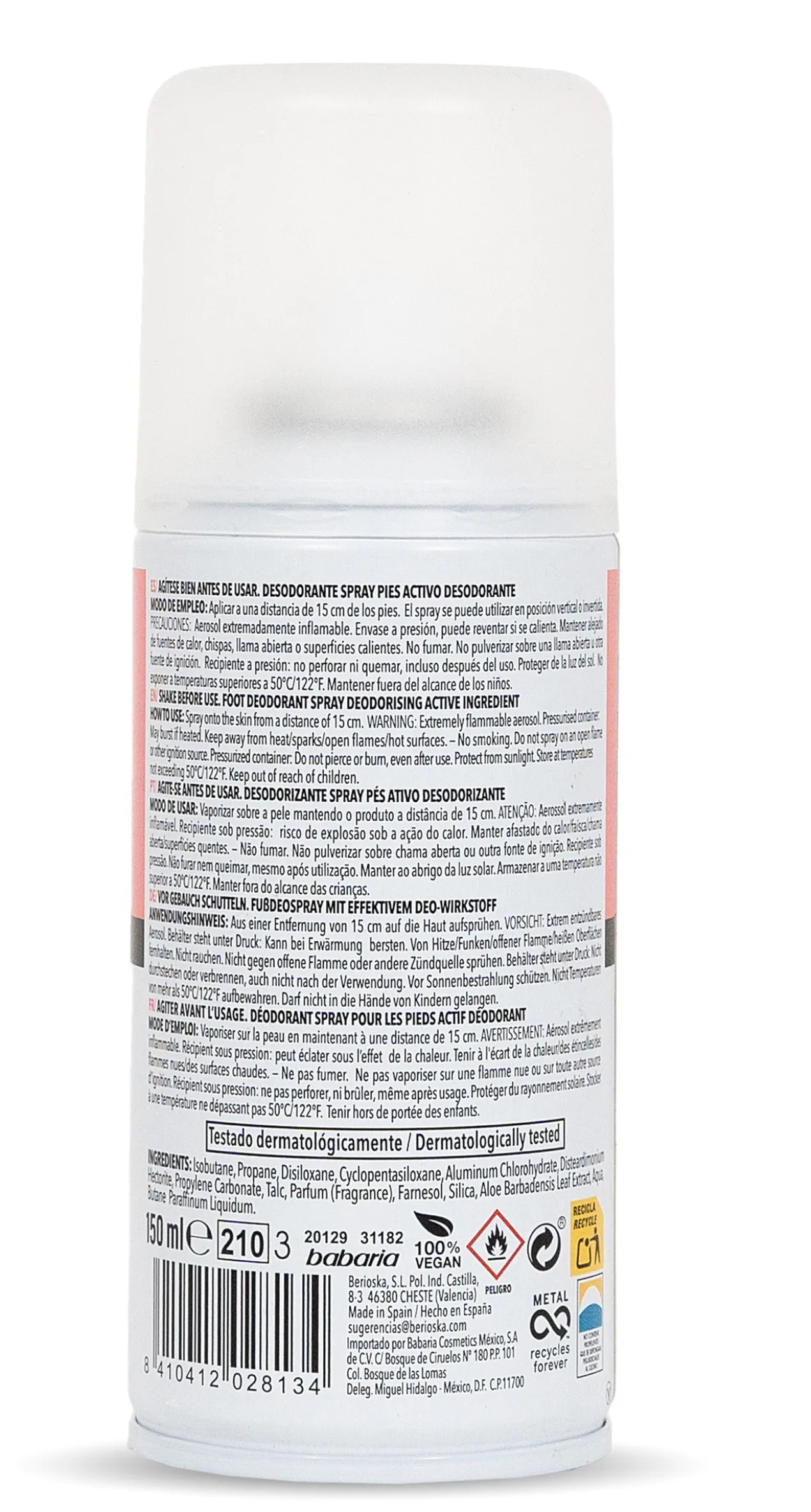 Déodorant spray pour les pieds