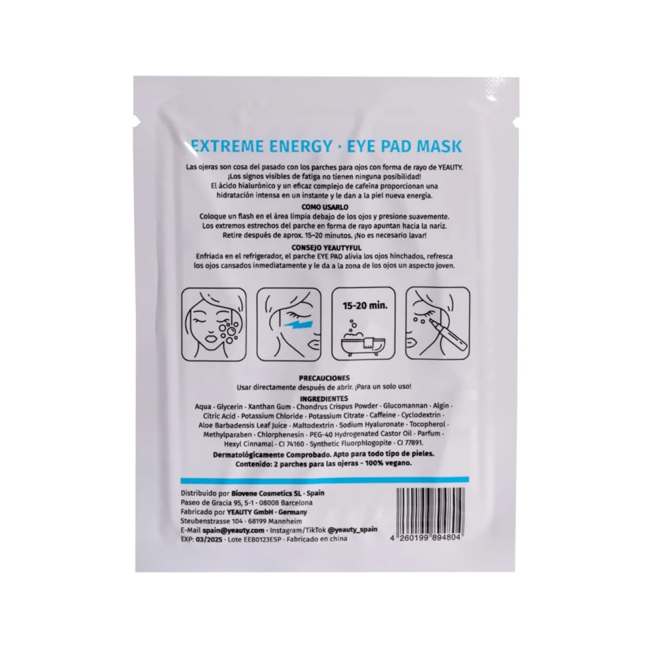 Extreme Energy Blue Lightning patchs pour les yeux