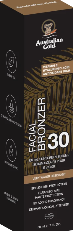 Facial Bronzer SPF 30 sérum facial avec protection solaire
