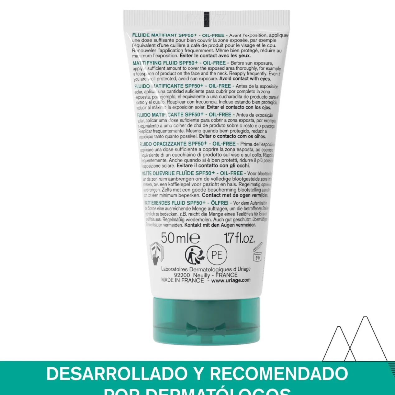 Fluide matifiant SPF50+ pour peaux mixtes à grasses