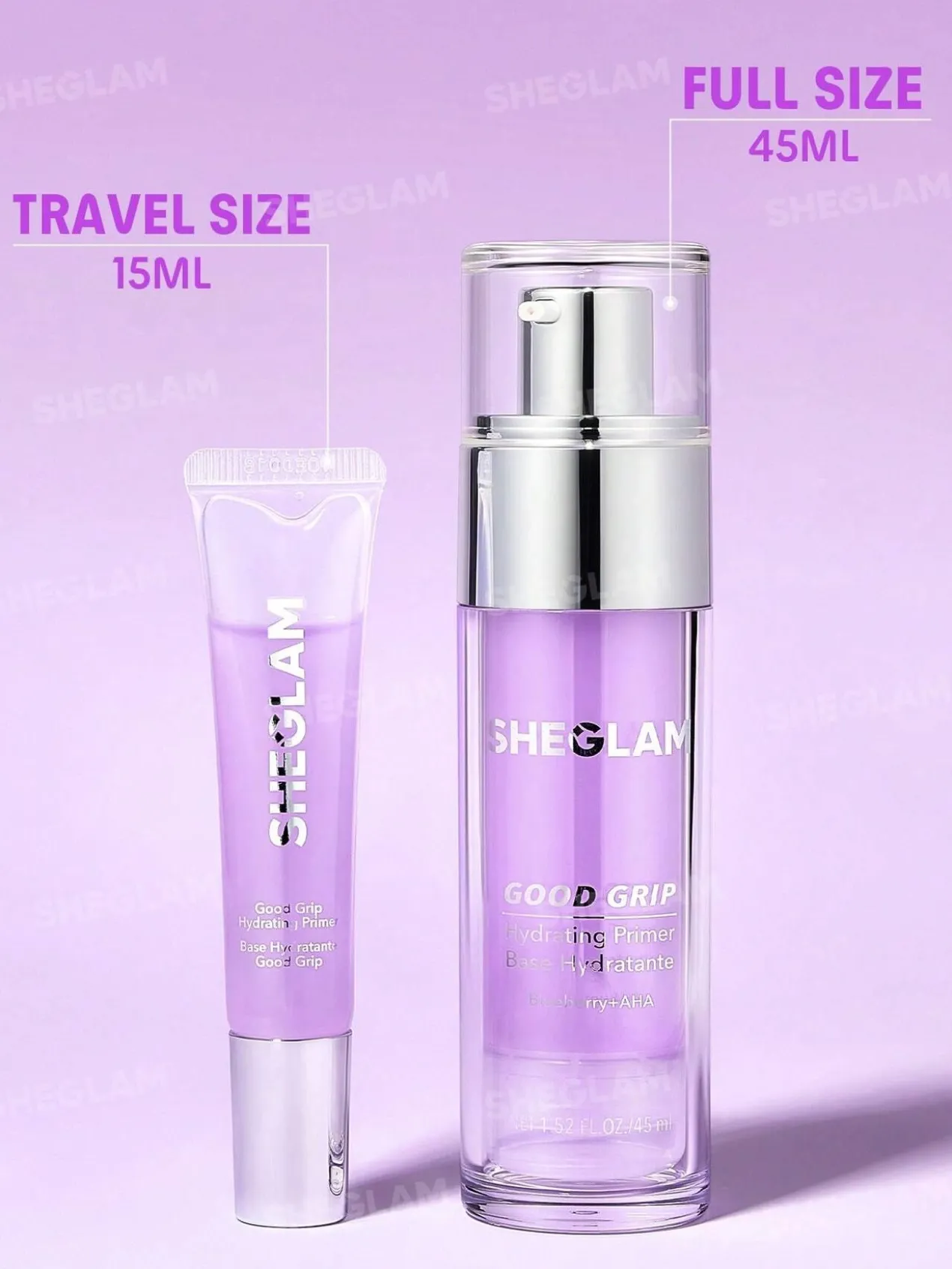 Good Grip Hydrating Primer Blueberry + AHA Prebase Visage Sans Silicone