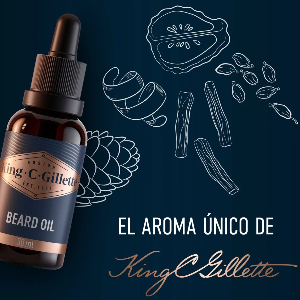 Huile à Barbe pour Homme King C. Gillette