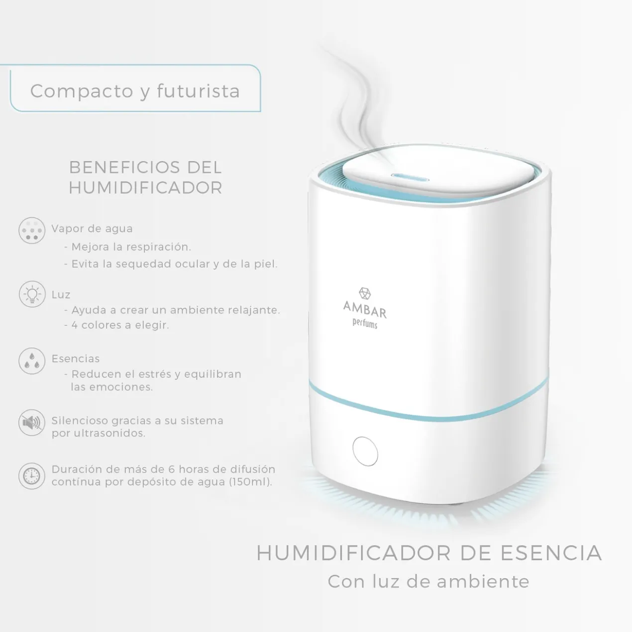 Humidificateur d’Essence avec Lumière d’Ambiance
