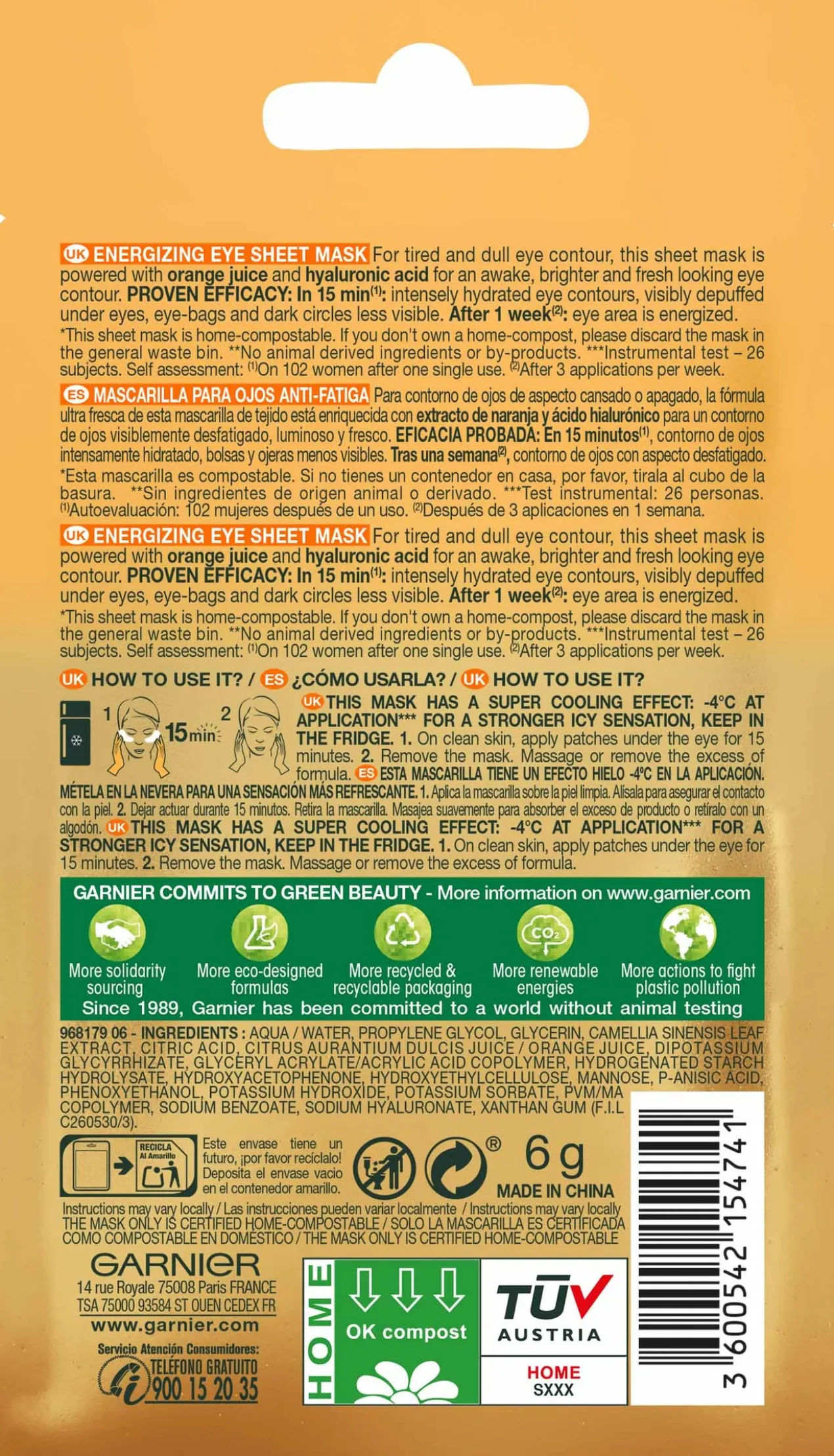 Hydra Bomb Mask Tissu Orange