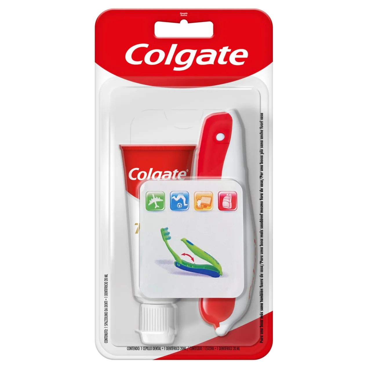 Kit de Voyage Portable Brosse à Dents Doux + Dentifrice Prévention Active Original