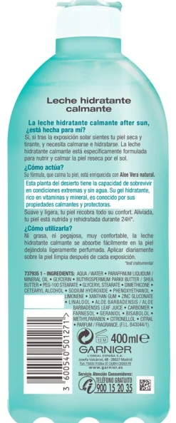 Lait après-soleil hydratant apaisant