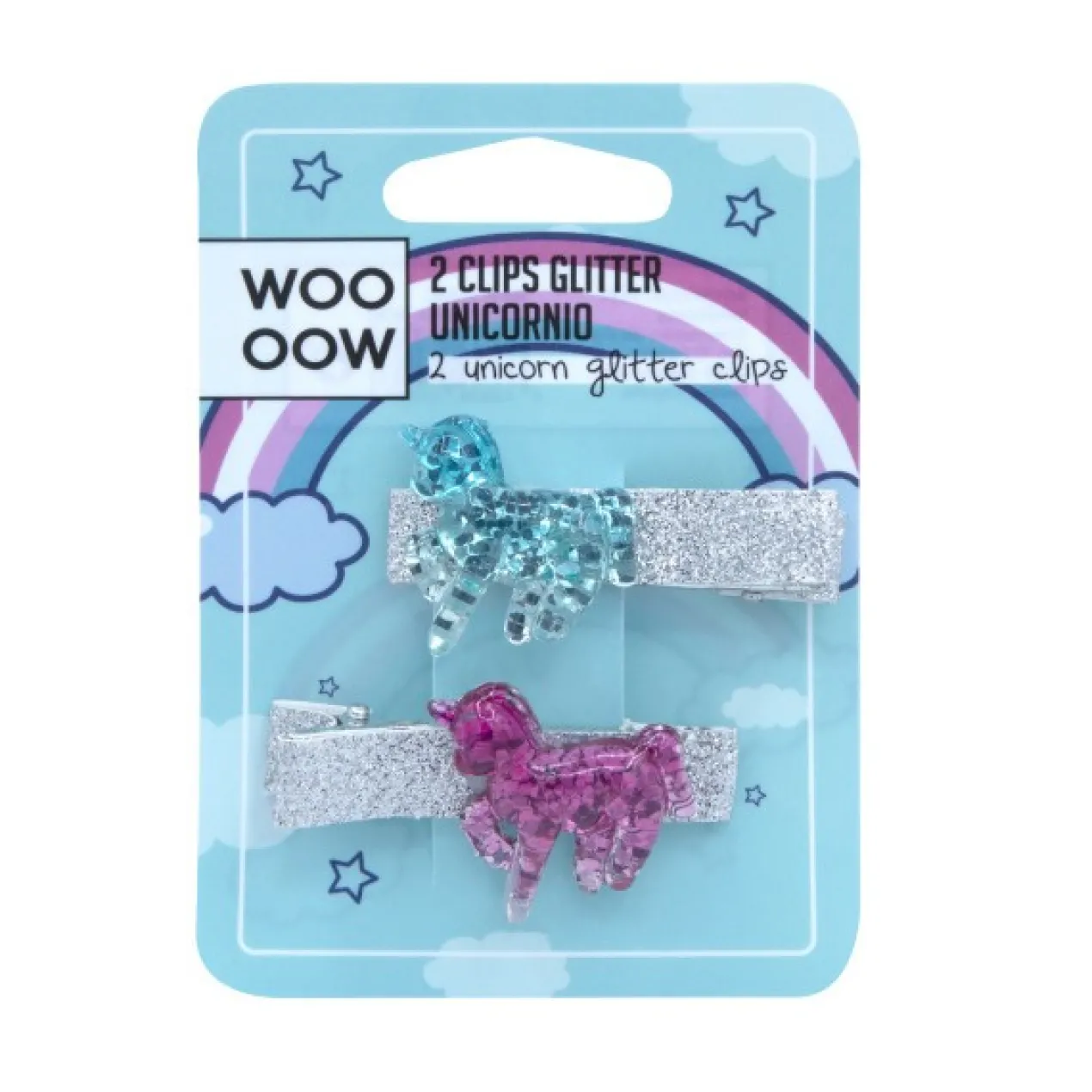 Lot de 2 barrettes pailletées Licorne