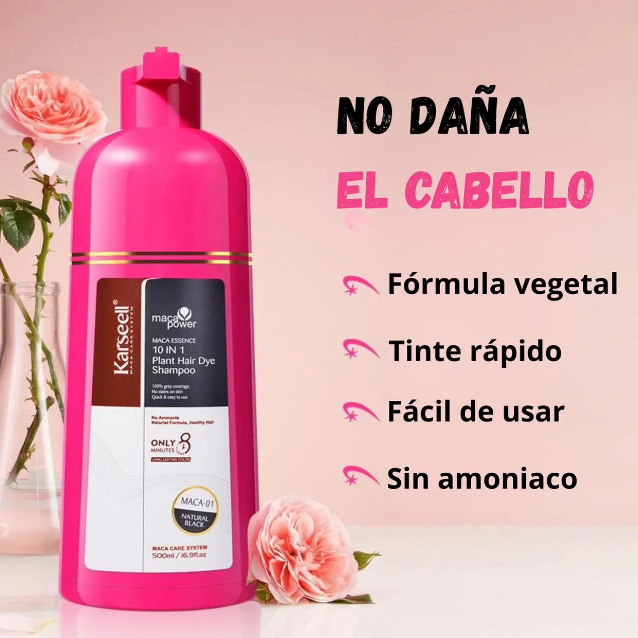 Maca Essence Shampoing Colorant 10 en 1 Châtain Clair