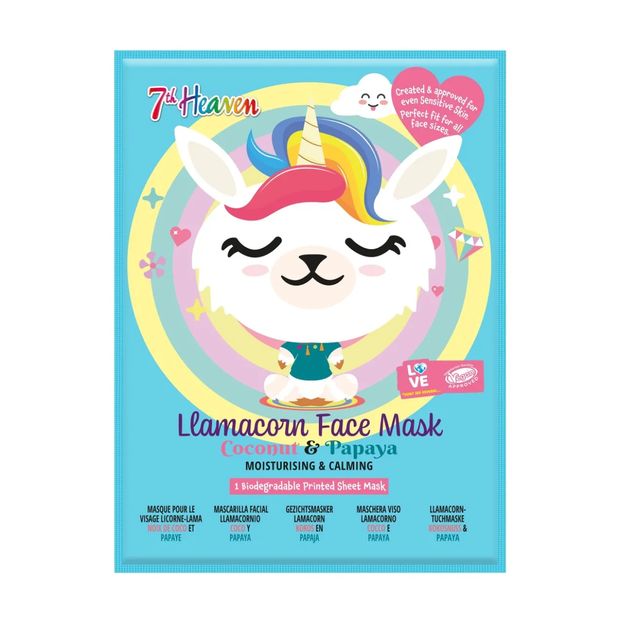 Masque pour le Visage en Tissu Llamacorn