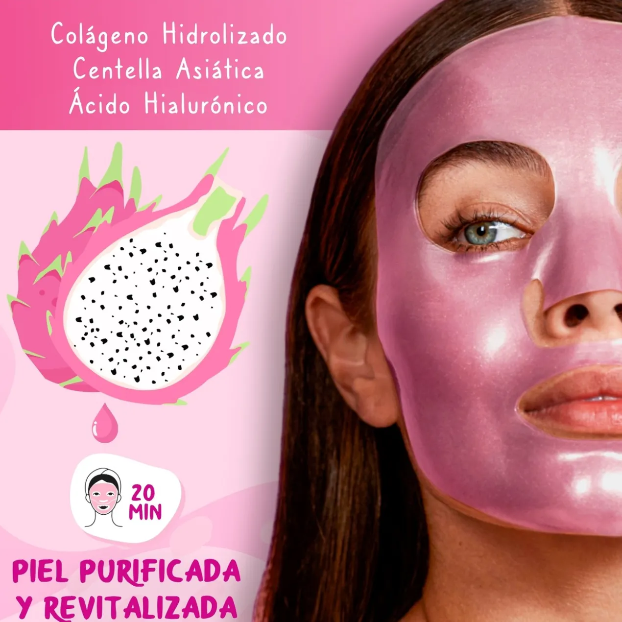 Masque Visage Hydrogel Purifiant Fruit du Dragon