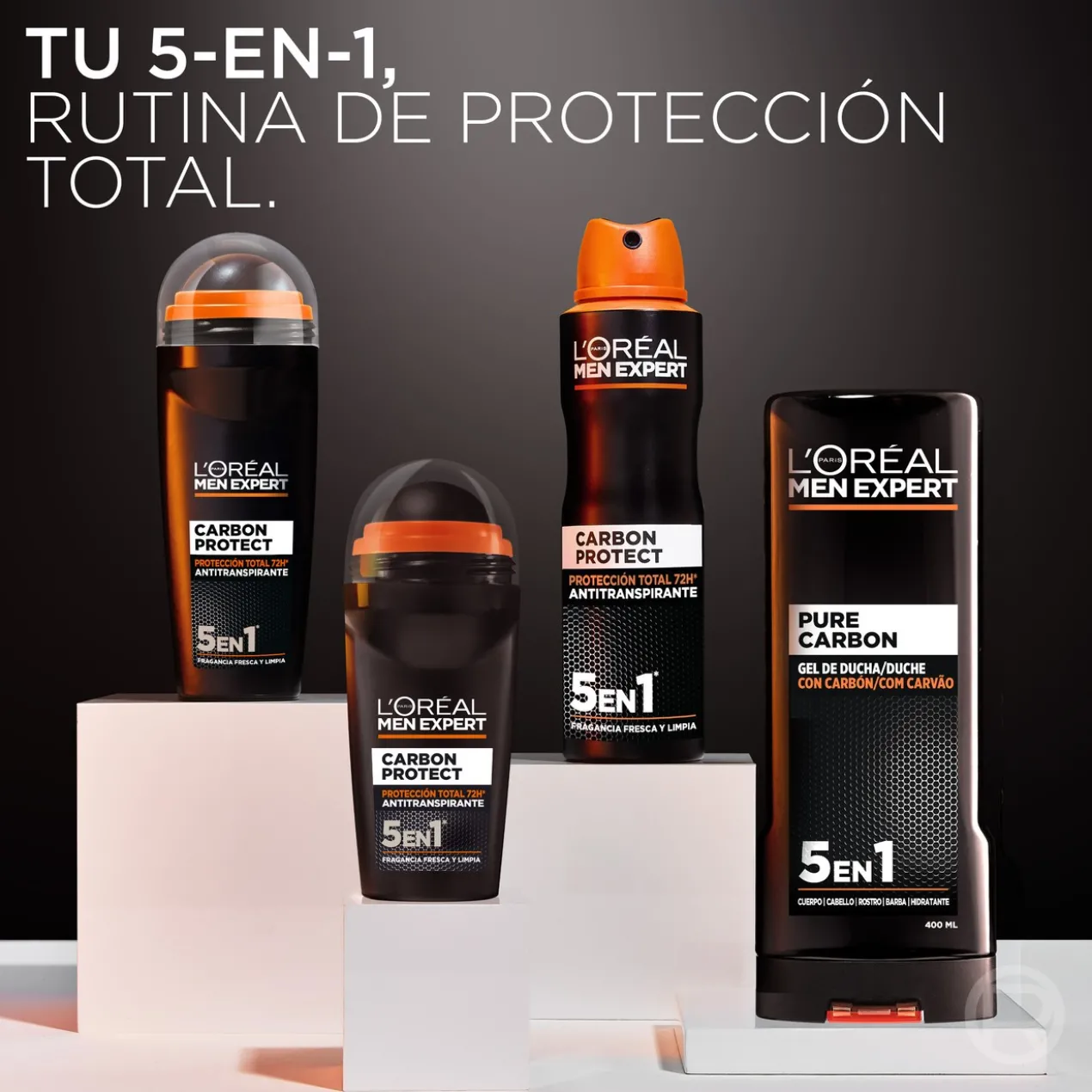 Men Expert Carbon Protect Spray Antitranspirant 5 en 1