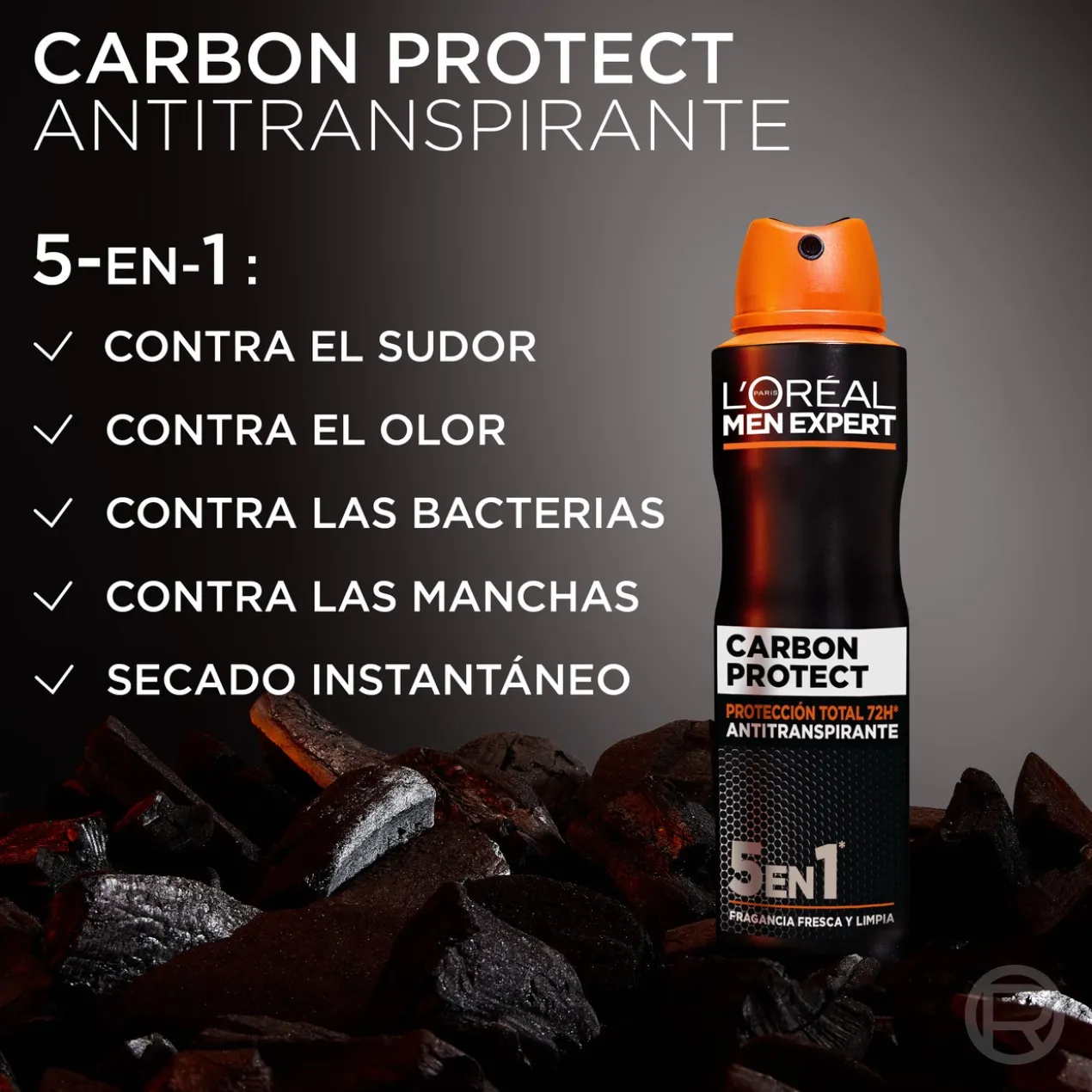 Men Expert Carbon Protect Spray Antitranspirant 5 en 1
