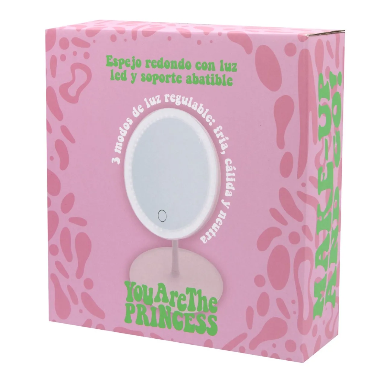Miroir rond Must Have avec LED et support