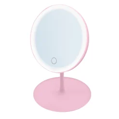 Miroir rond Must Have avec LED et support