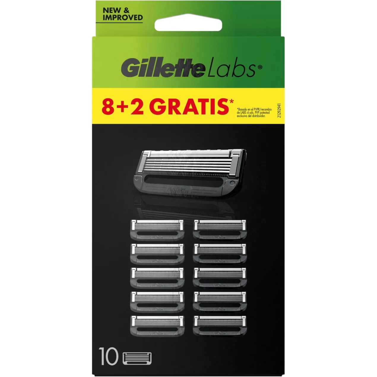 Pack Économique Gillette Labs 8+2 Recharges de Lames