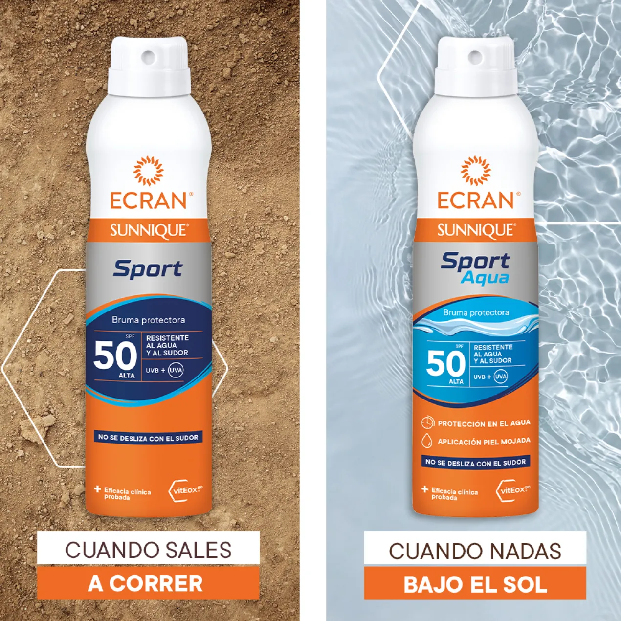 Pack Sunnique Brume Protectrice Sport SPF50 + Soin Visage SPF50