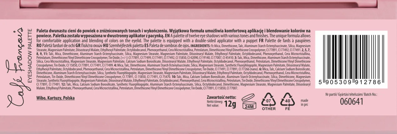 Palette de Fards à Paupières Cafe Français
