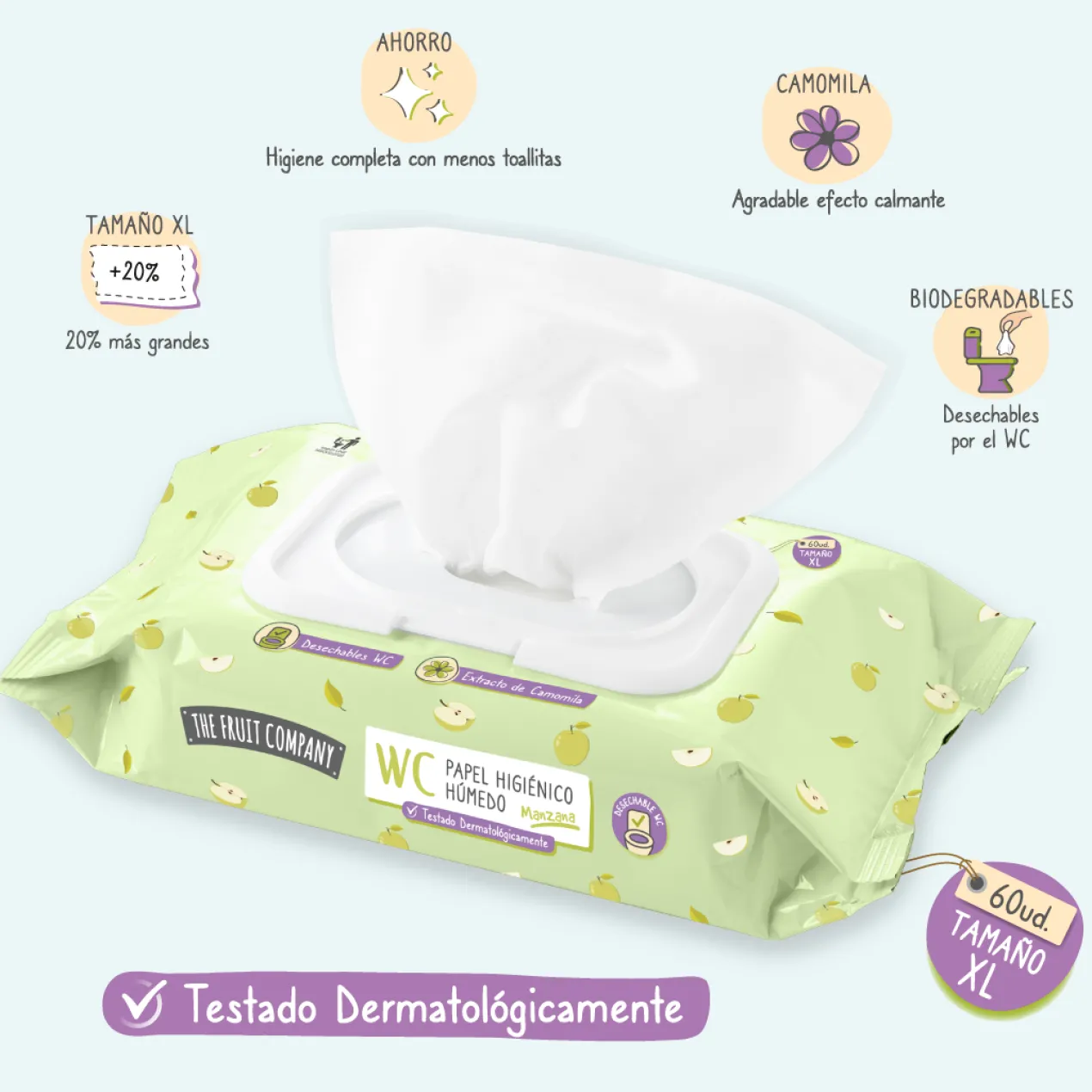 Papier toilette humide WC Pomme