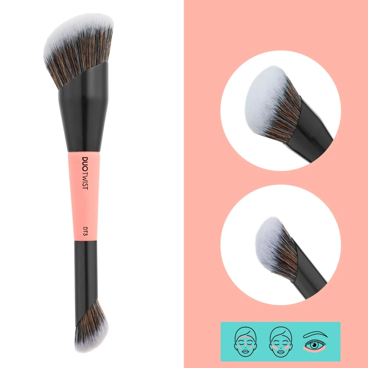 Pinceau Double Biseauté Contour et Correcteur Duo Twist DT3
