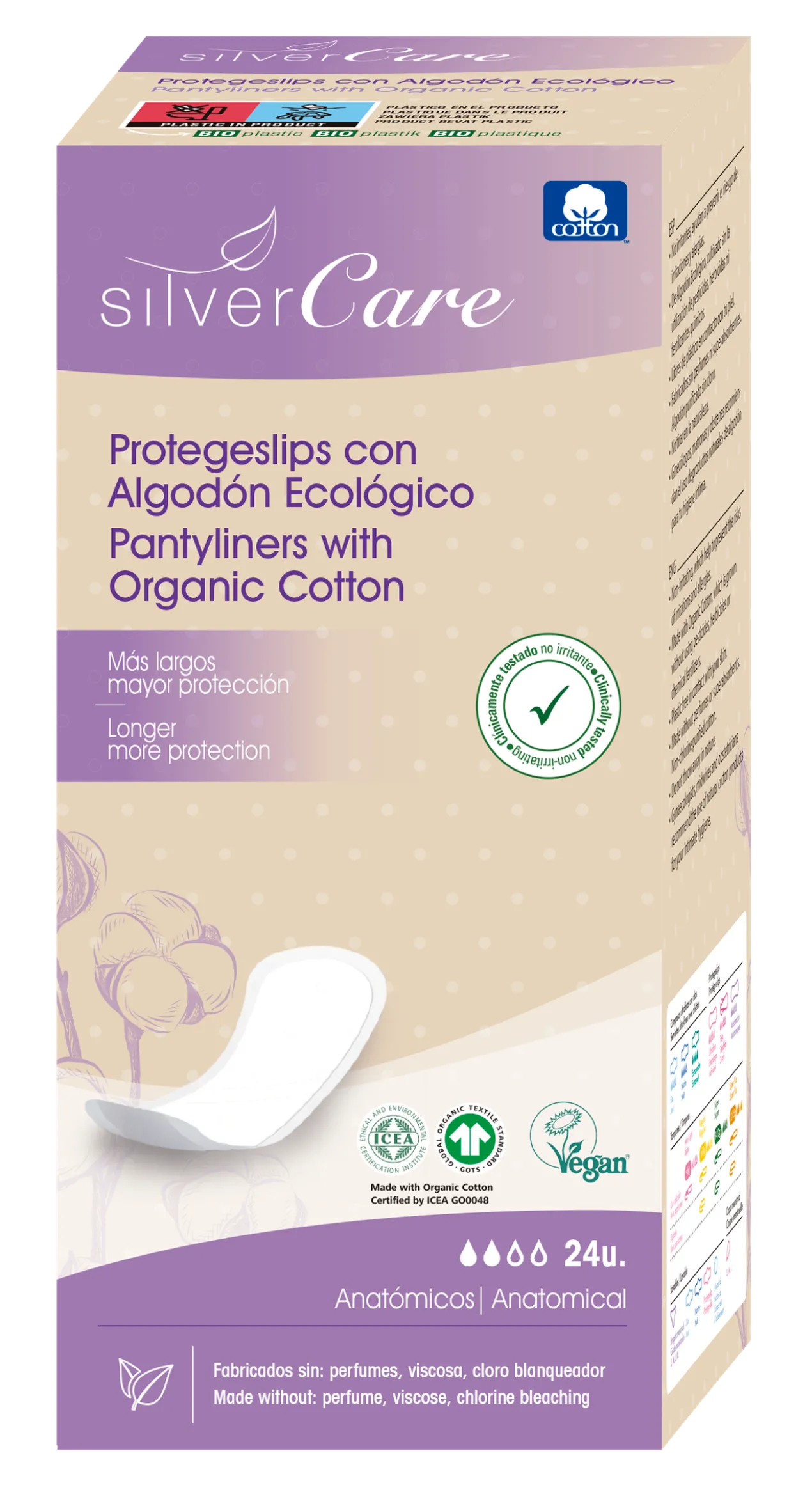 Protège-slips Anatomiques en Coton Biologique