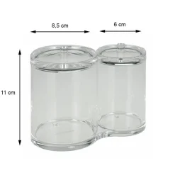 Récipient à deux couvercles