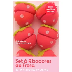 Set de 6 bigoudis en forme de fraise