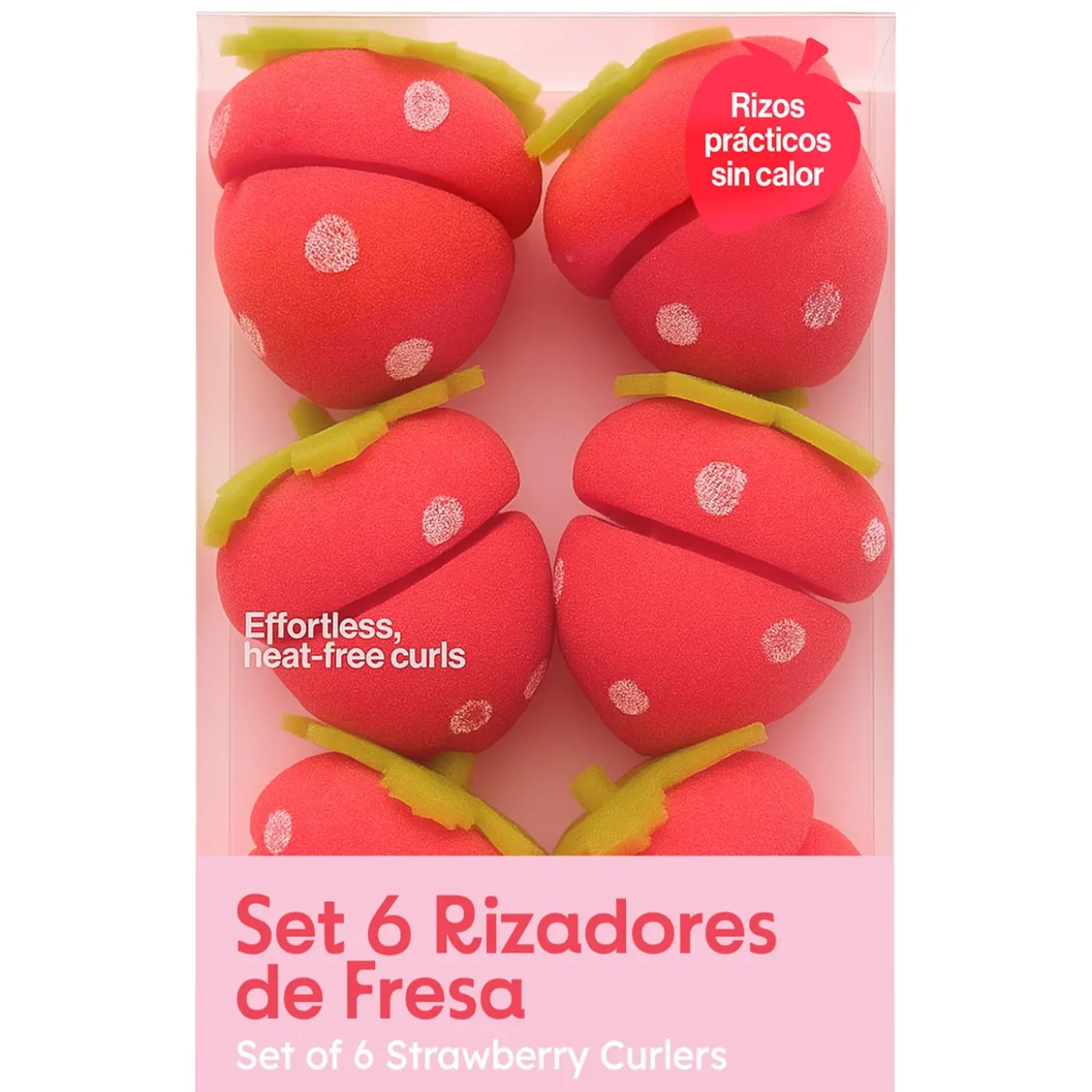 Set de 6 bigoudis en forme de fraise