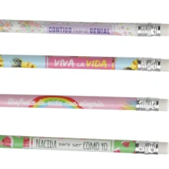 Set de 4 Crayons avec Gomme et Messages