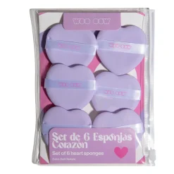 Set de 6 éponges de maquillage en forme de cœur