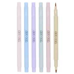 Set Muted Pastel 6 Marqueurs Double Pointe