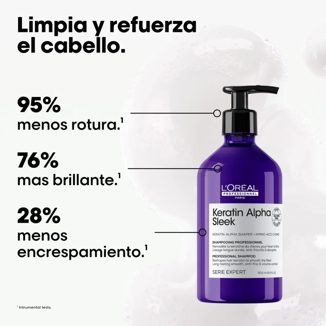 Shampoing Professionnel Sans Sulfates Keratin Alpha Sleek