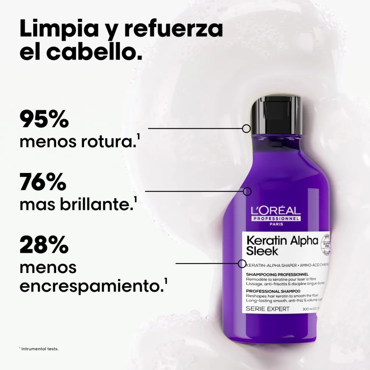 Shampoing Professionnel Sans Sulfates Keratin Alpha Sleek