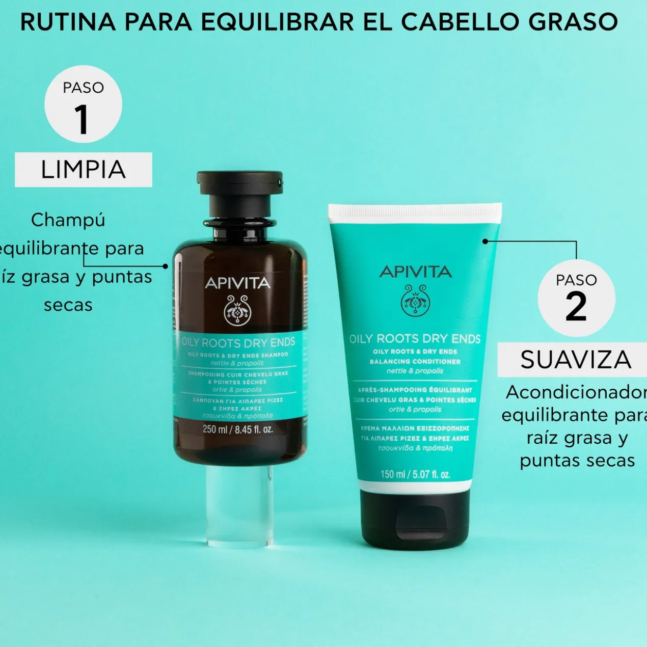Shampoing équilibrant racines grasses et pointes sèches