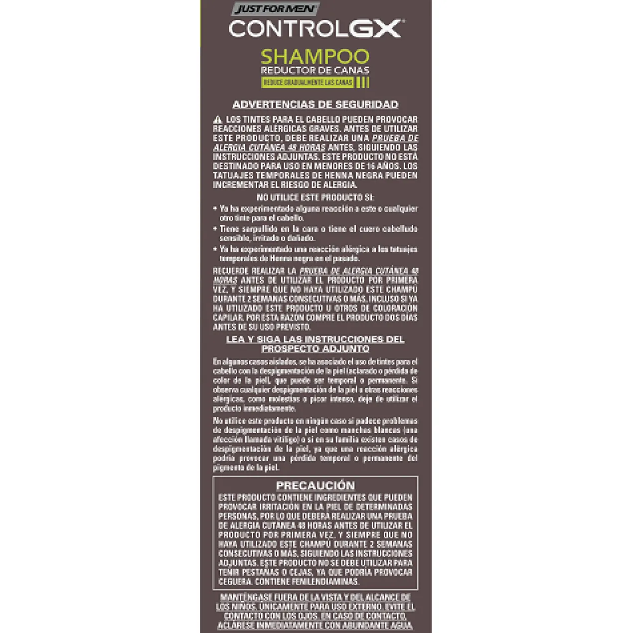Shampoing Réducteur de Cheveux Gris Control GX