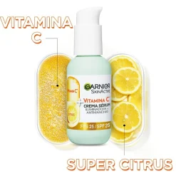 Skin Active Sérum Crème Vitamine C 2en1 Booster d'Éclat