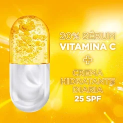 Skin Active Sérum Crème Vitamine C 2en1 Booster d'Éclat